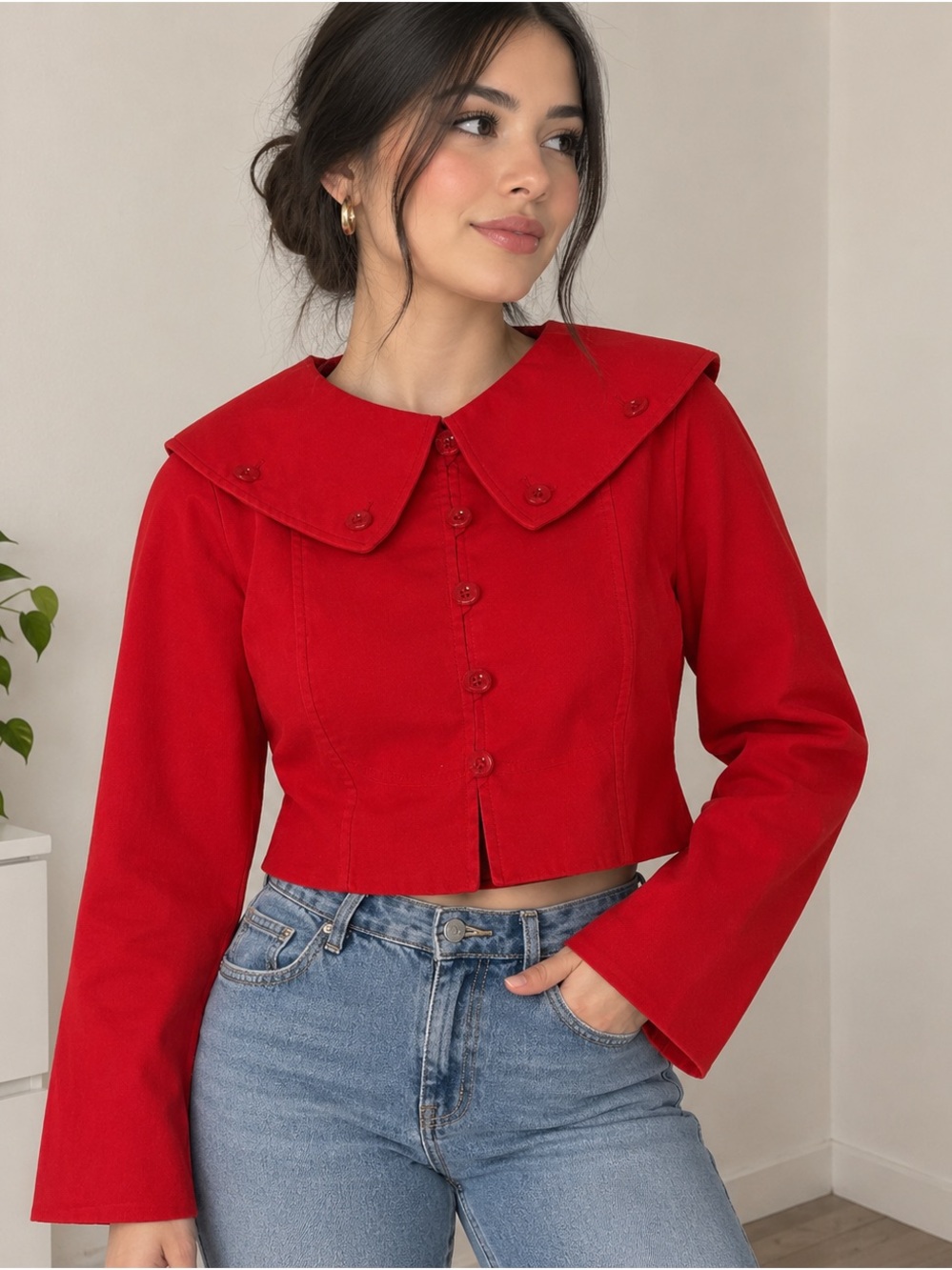 MINT Vintage Escada red cropped blazer jacket 80s 90s